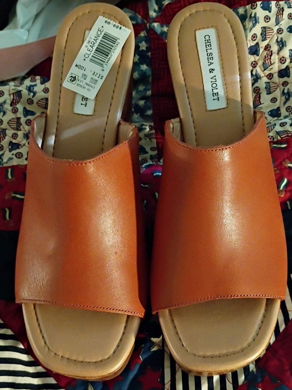Chelsea & Violet Orange Slide Mules